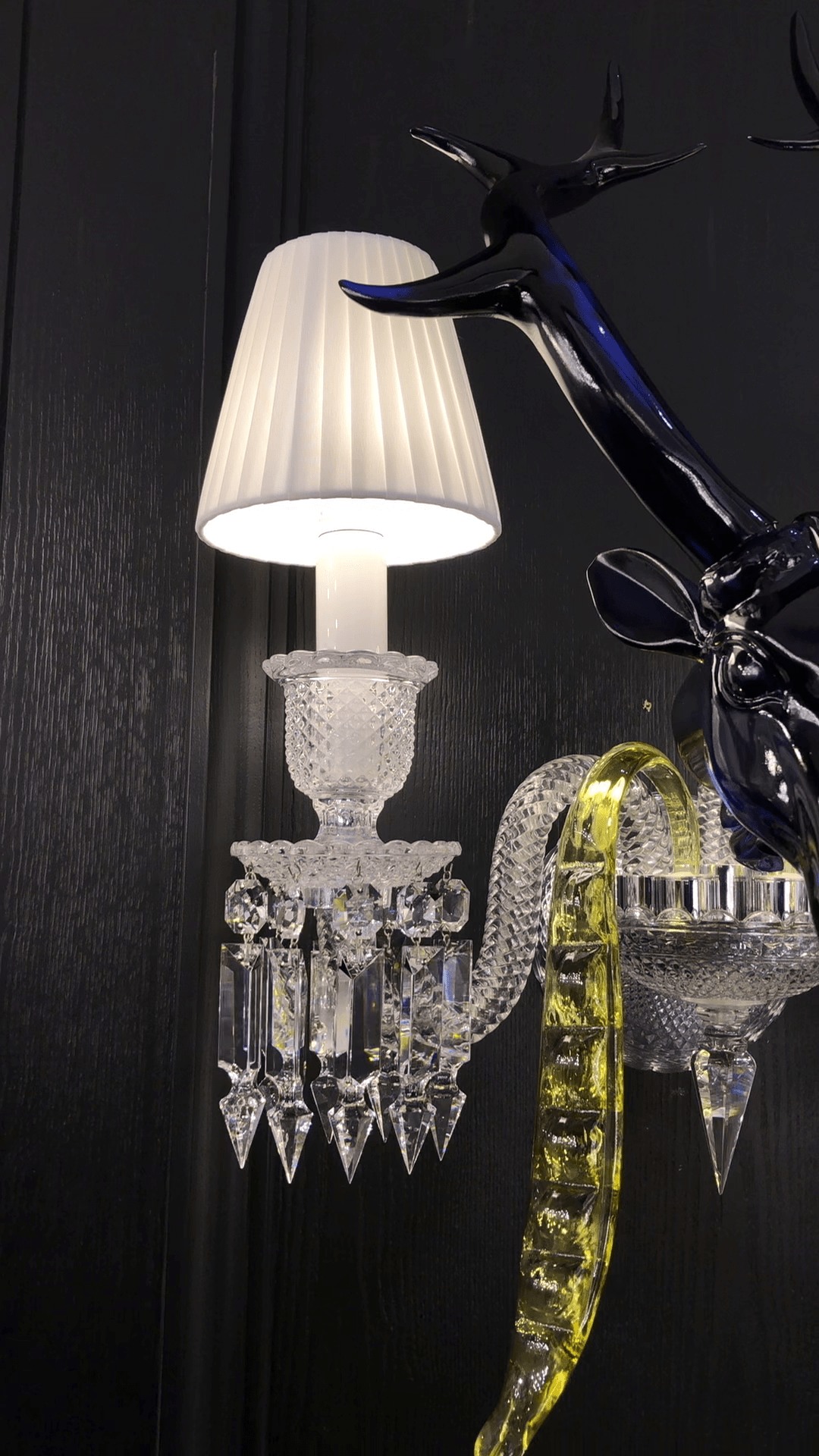 Traditional Colorful Candle Branch Blue Deer Crystal Chandelier for Living Room/Dining Room - Wall Light (2 Lights): D19.7"*H24.8"Warm LightBlushlighting