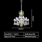 2023 New Candle Branch Crystal Chandelier Traditional Colorful Artistic Designer Light Fixture for Living Room/Dining Room , luxury, light fixture, shining ,amazing, Deer head, dimension