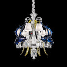 Traditional Colorful Candle Branch Blue Deer Crystal Chandelier for Living Room/Dining Room-Chandeliers-6 Lights: D29.5"*H33.5"-Warm Light-Blushlighting