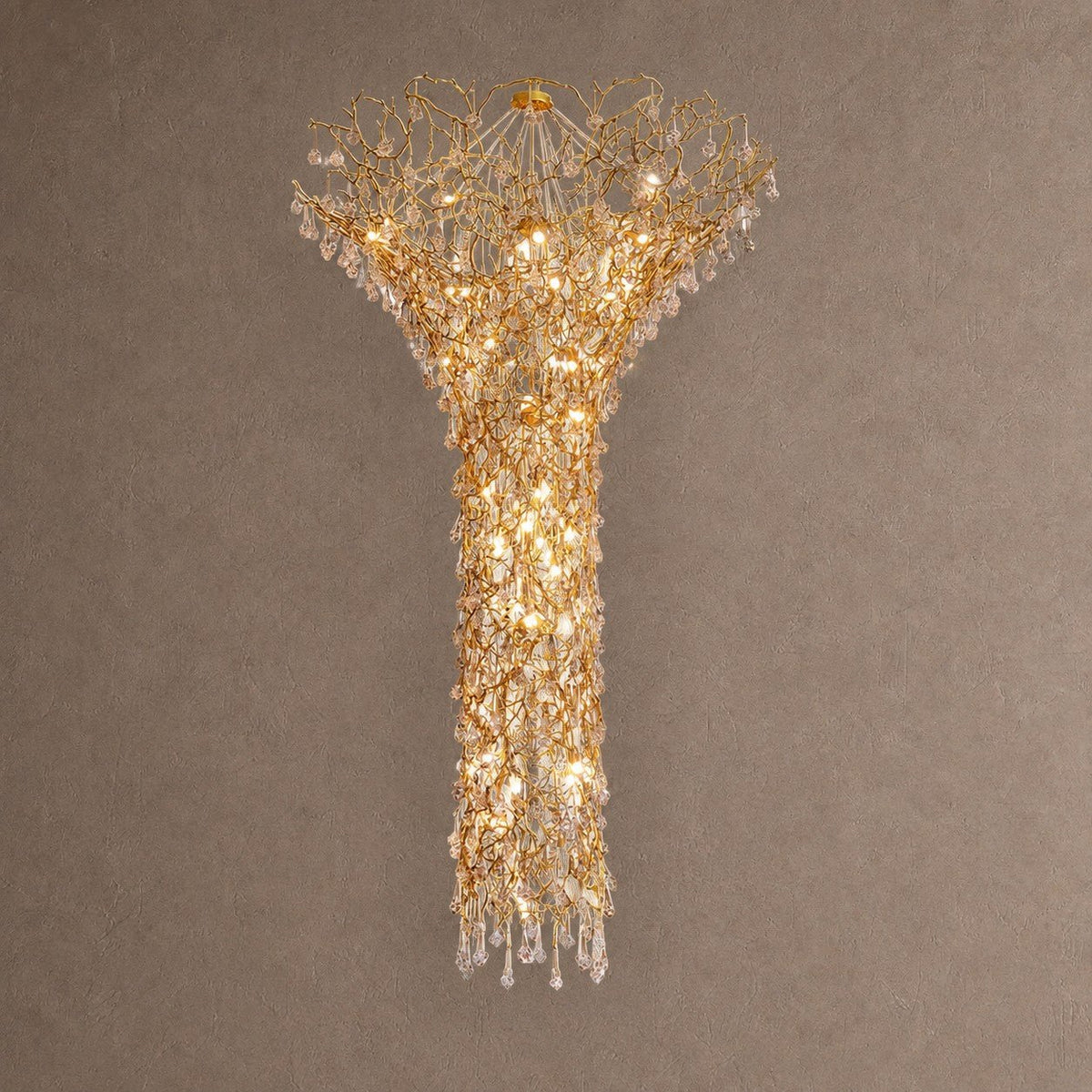 Tree Branch Chandelier - ∅ 59″ x H 141.7″ / Dia 150cm x H 360cmBrasssuitable for spaces over 12 feet（Weight over 300 lbs ）Blushlighting
