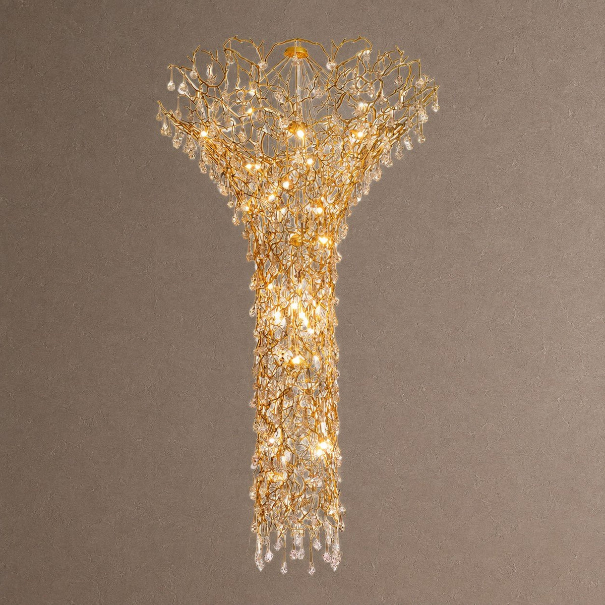 Tree Branch Chandelier - ∅ 59″ x H 141.7″ / Dia 150cm x H 360cmBrasssuitable for spaces over 12 feet（Weight over 300 lbs ）Blushlighting