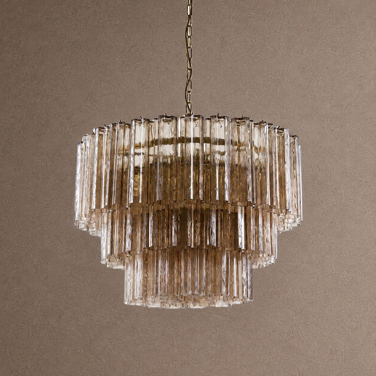 Treviso Tiered Chandelier - Smoked Quartz28"Blushlighting