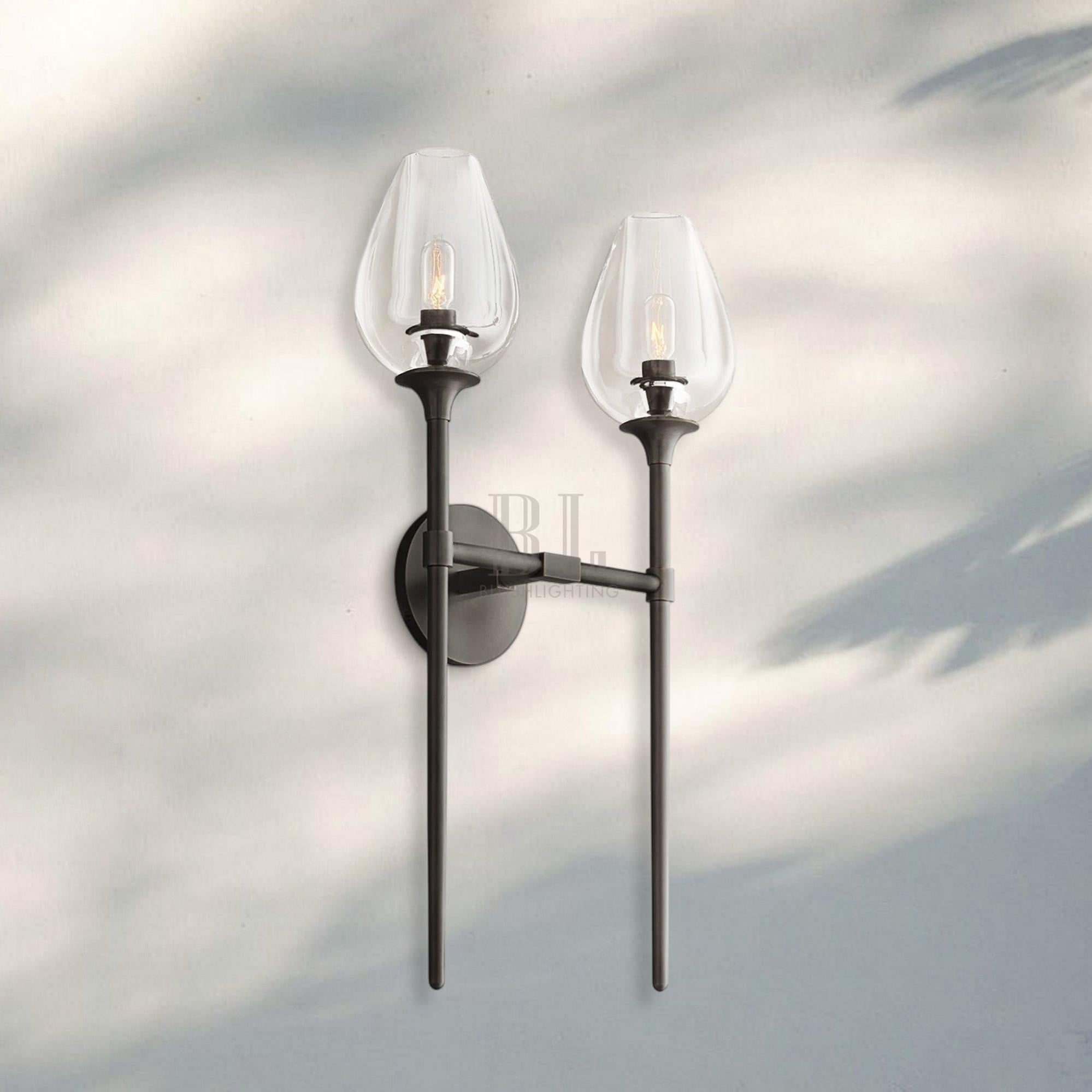 Tuilpl Double Wall Sconce 24”H-Bronze-