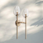 Tuilpl Double Wall Sconce 24”H-Brass-