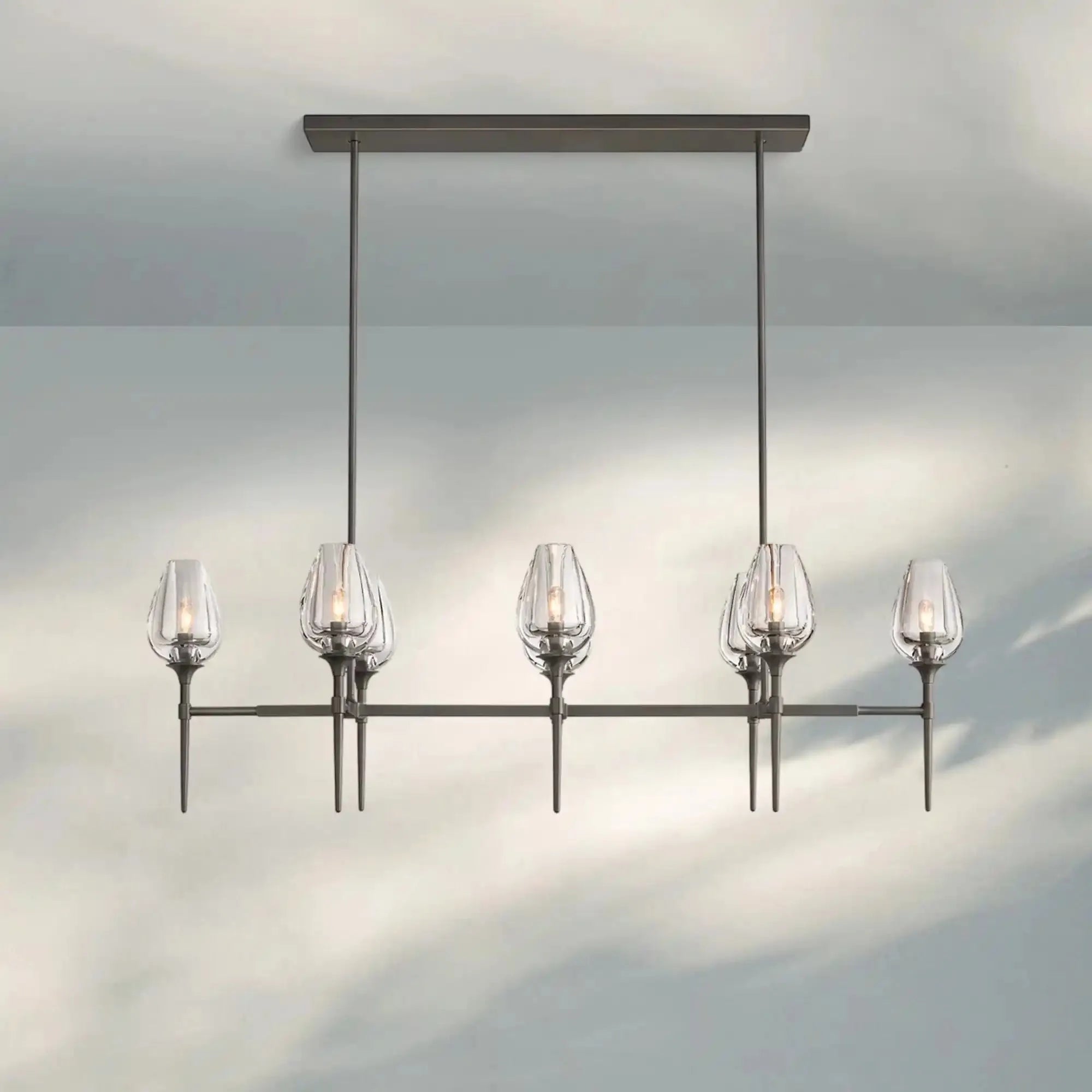 Tuilpl Linear Chandelier 52'' 65''-52''-Matte Black-