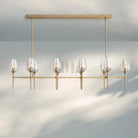 Tuilpl Linear Chandelier 52'' 65''-65''-Natural Brass-