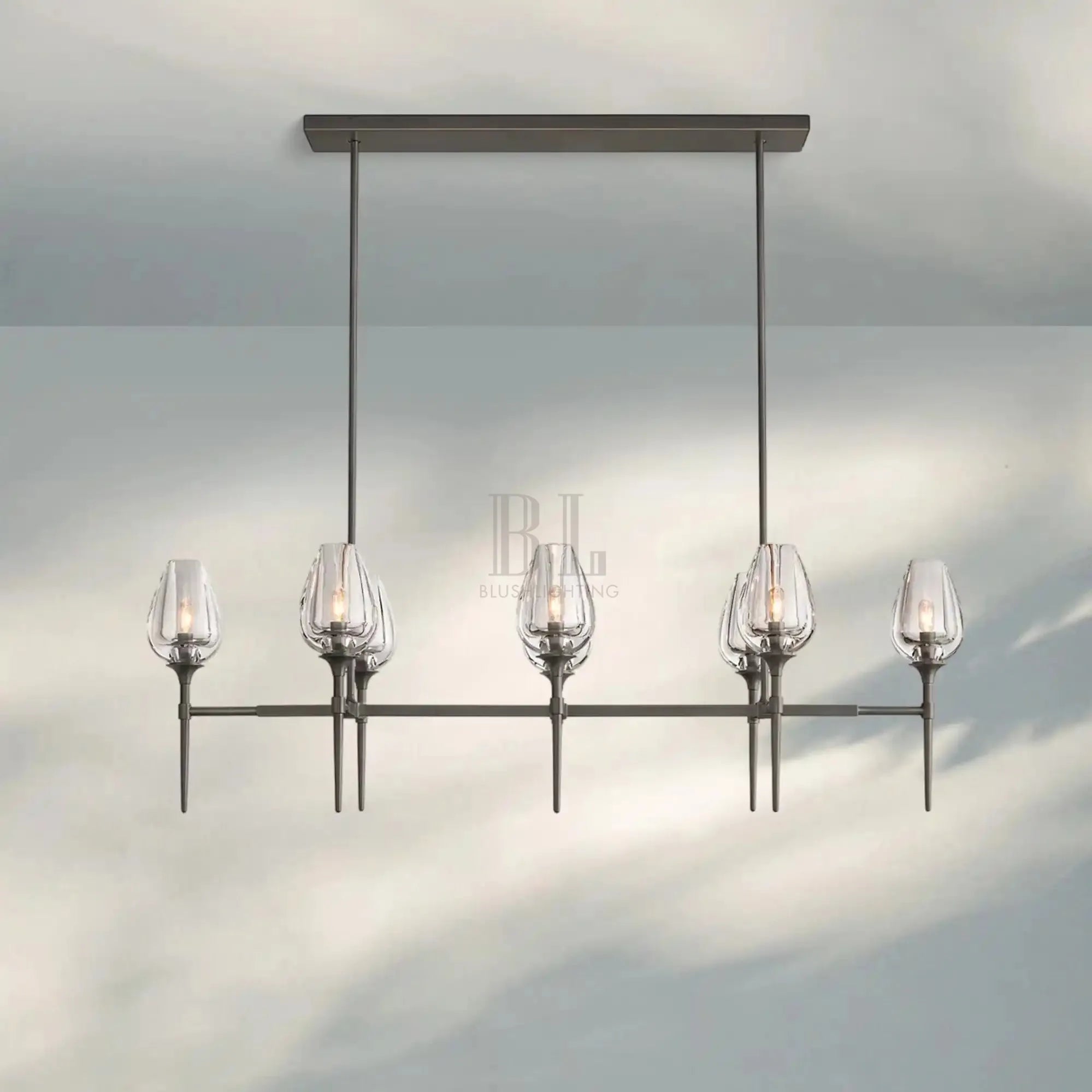 Tuilpl Linear Chandelier 52'' 65''-52''-Matte Black-