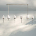 Tuilpl Linear Chandelier 52'' 65''-65''-Satin Nickel-