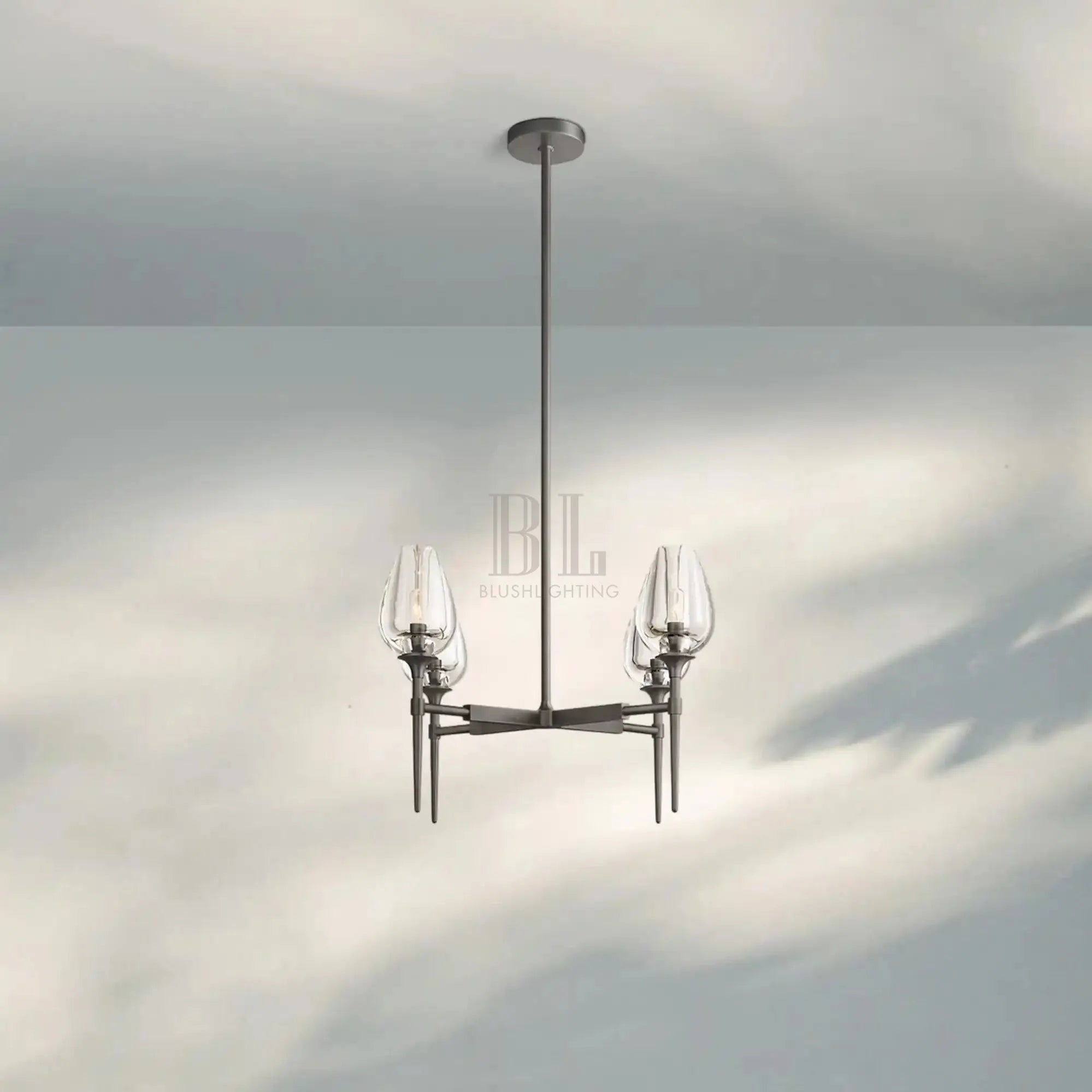 Tuilpl Round Chandelier 27‘’ 42‘’ 54‘’-27''-Matte Black-