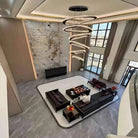 Twisted Ring Led Light Chandelier for High Ceiling - GoldWarm Light 3000KBlushlighting