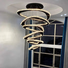 Twisted Ring Led Light Chandelier for High Ceiling - BlackWarm Light 3000KBlushlighting