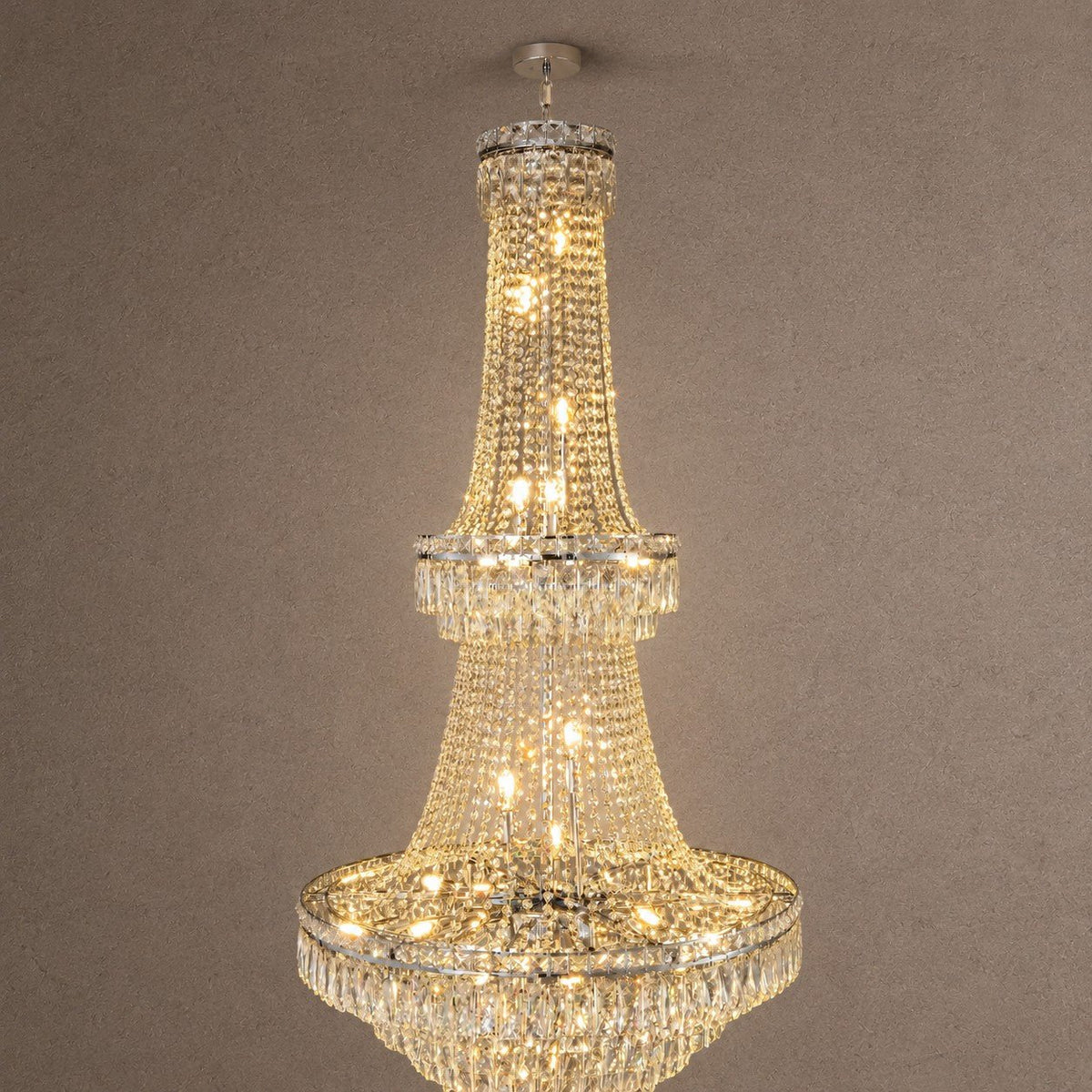 Two-Tier Square Diamond Round Pendant 780 - Silver - Blushlighting