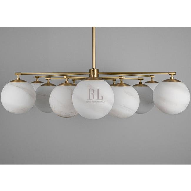 Umbrina Round Chandelier - Black GunmetalDries RibbonBlushlighting