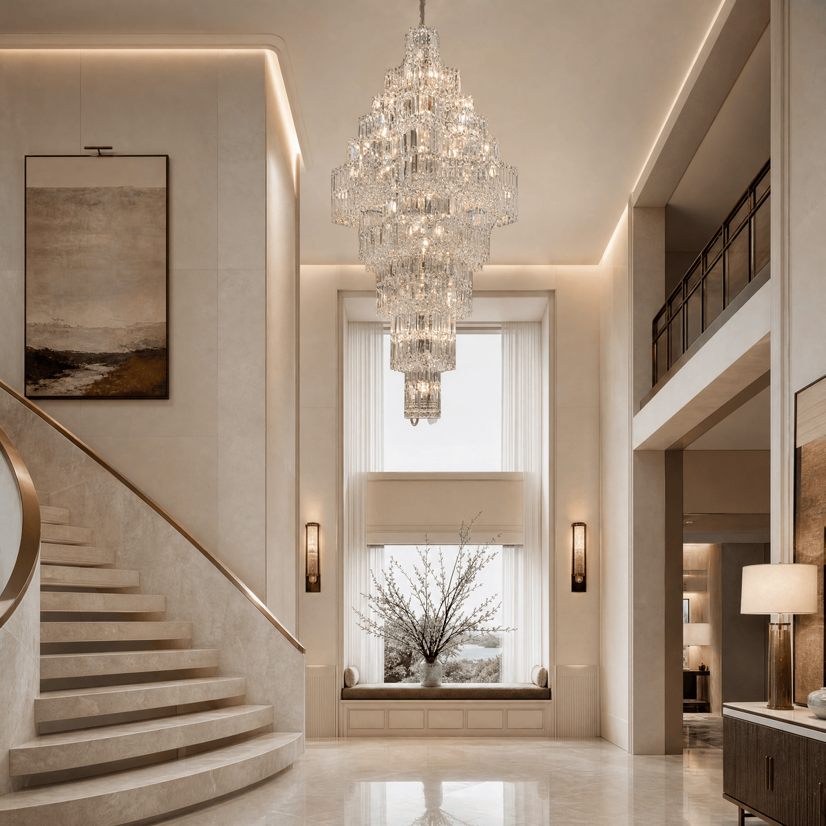 Universo Crystal Halo Chandelier - Φ800*H1500mmBlushlighting
