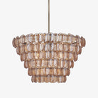 Uroko Large Chandelier - ∅ 34" x H 21"Gold & AmberBlushlighting
