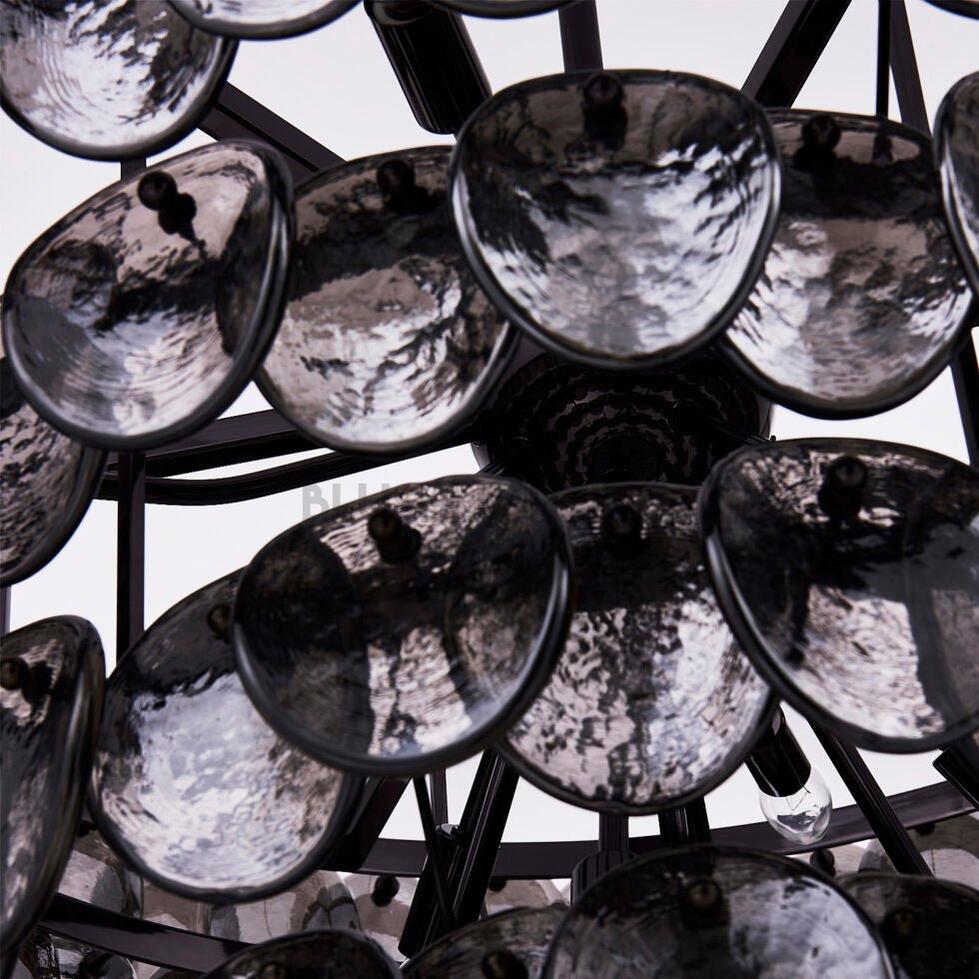 Uroko Large Chandelier - ∅ 34" x H 21"Gold & AmberBlushlighting