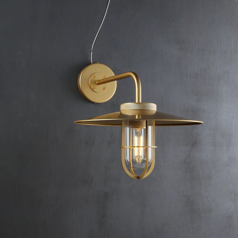 Utilitaive Barn Outdoor Wall Sconce — Indusrrial Metal Wall Light Fixture - BronzeBlushlighting