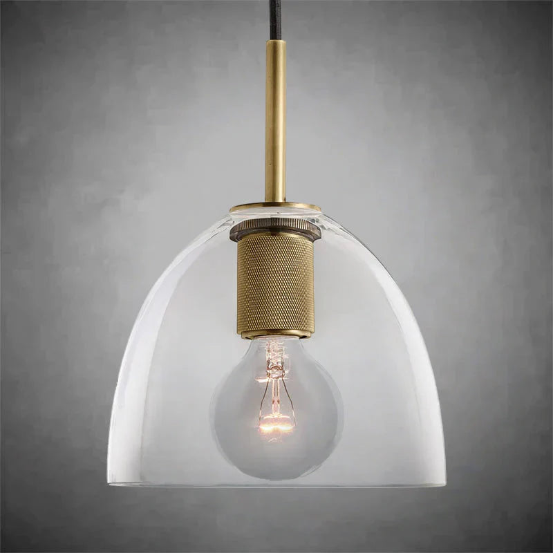 Utilitaiye Cloche Shade Pendant-Lacquered Burnished Brass-