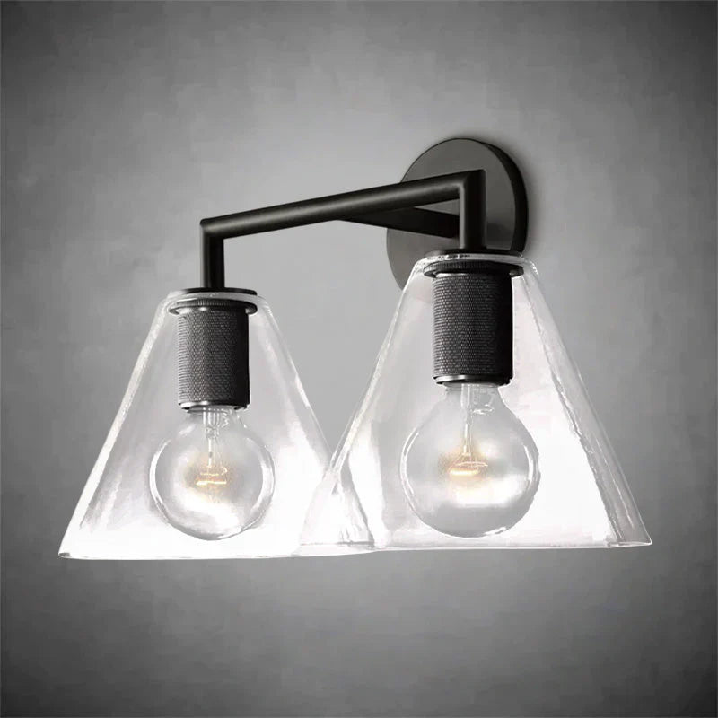 Utilitaiye Funnel Shade Double Sconce-Bronze-