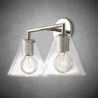 Utilitaiye Funnel Shade Double Sconce-Polished Nickel-