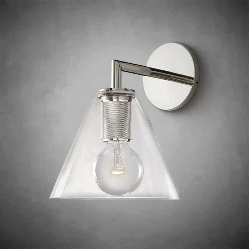 Utilitaiye Funnel Shade Sconce-Polished Nickel-