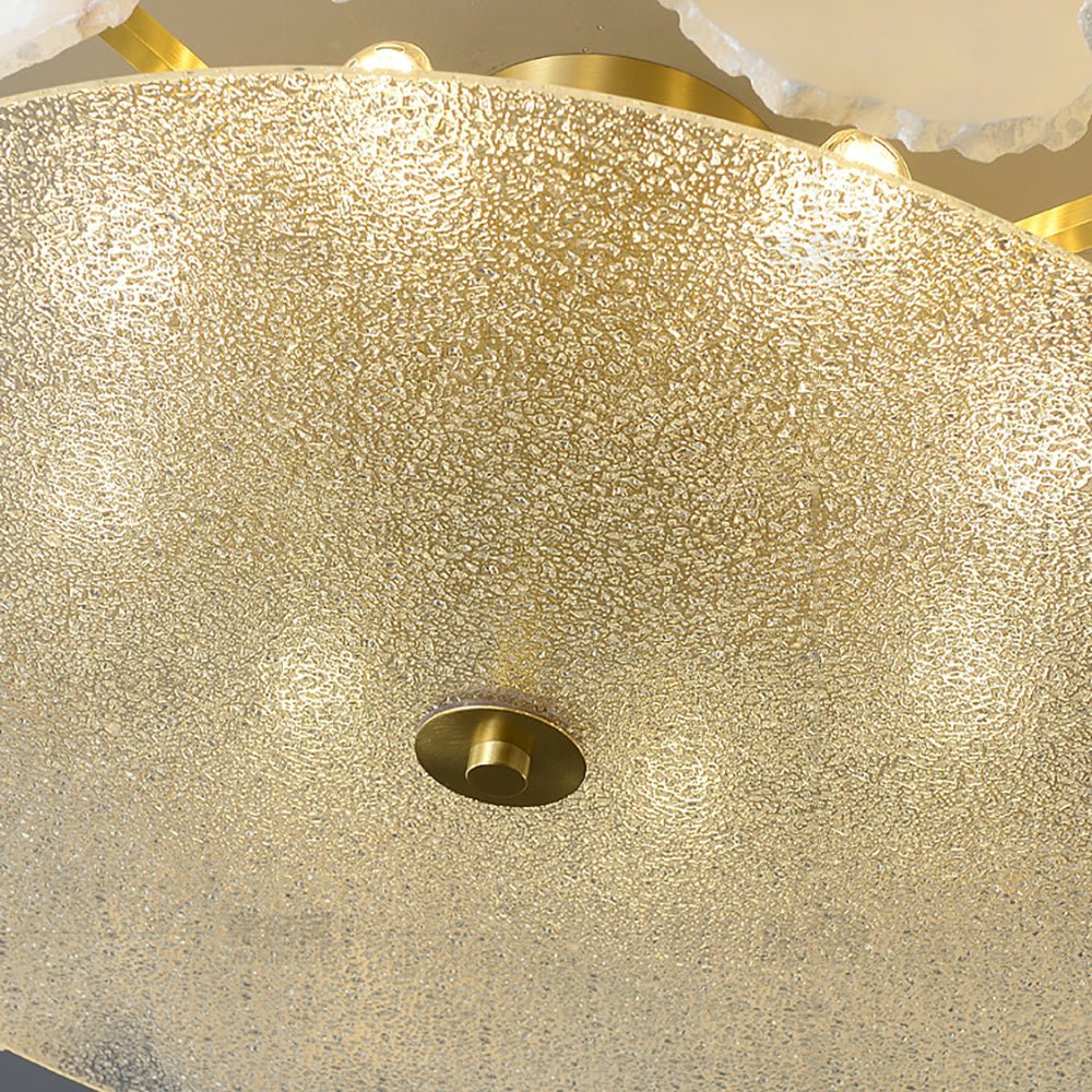 Valeria Alabaster Ceiling Lamp - ∅ 17.7″ x H 7.9″Copper & WhiteBlushlighting