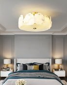 Valeria Alabaster Ceiling Lamp - ∅ 17.7″ x H 7.9″Copper & WhiteBlushlighting