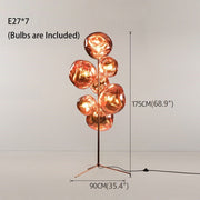 Blushlighting® Lava Stone LED Lights Dimmable Home Decoration Floor Lamp Warm light, Non-dimmable / Rose Gold / Dia35.4*H68.9"