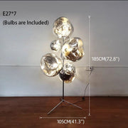 Blushlighting® Lava Stone LED Lights Dimmable Home Decoration Floor Lamp Warm light, Non-dimmable / Silver / Dia41.3*H72.8"