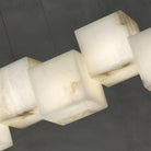 Vasilia Alabaster Cubic Pendant For Dining Table, Kitchen Island Pendant - 6 LIGHTS - 28.3" LBlushlighting