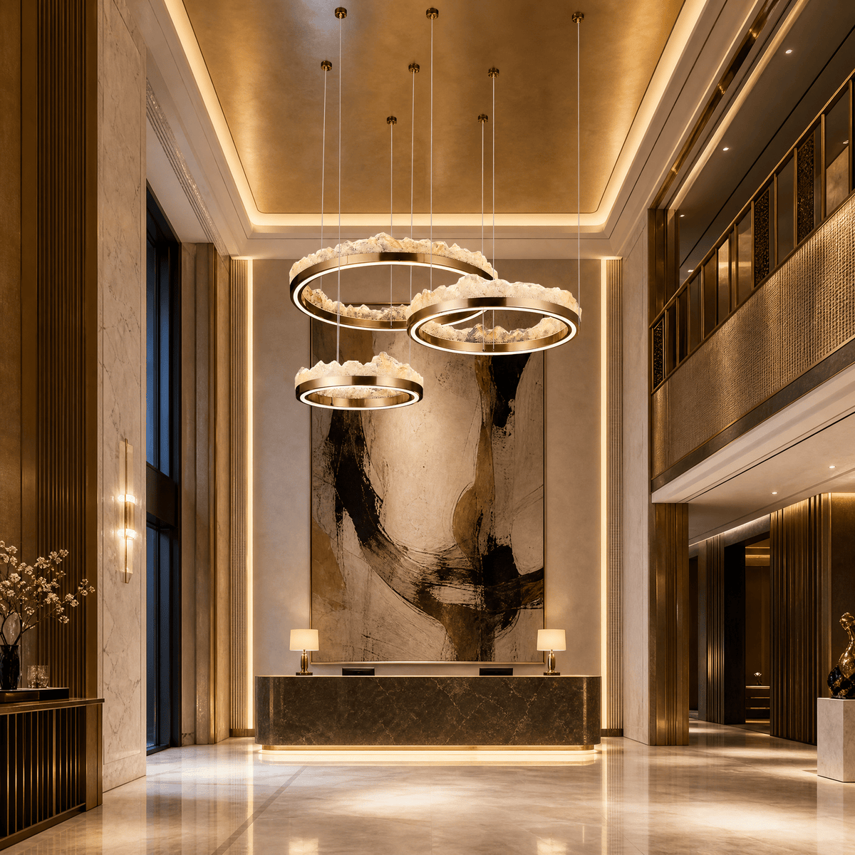 Vast Realm Modern Multi-Tier Cluster Chandelier - Blushlighting