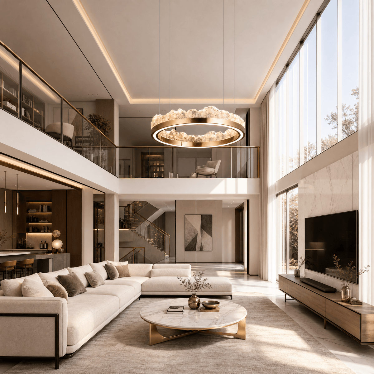 Vast Realm Modern Sculptural Pendant Light - 15.7in / 400mmBlushlighting