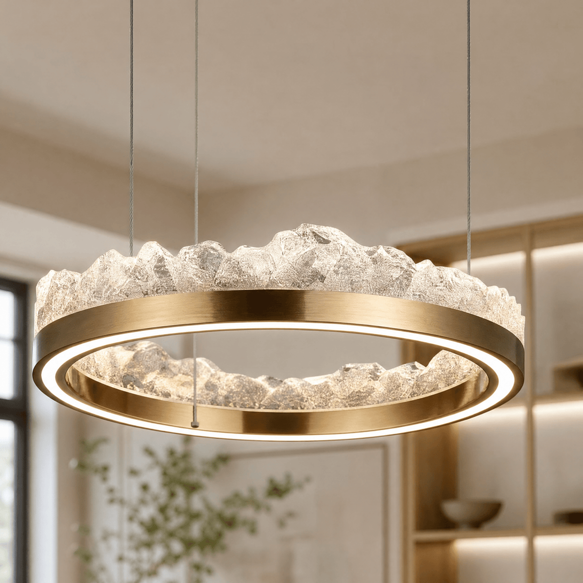 Vast Realm Modern Sculptural Pendant Light - 23.6in / 600mmBlushlighting