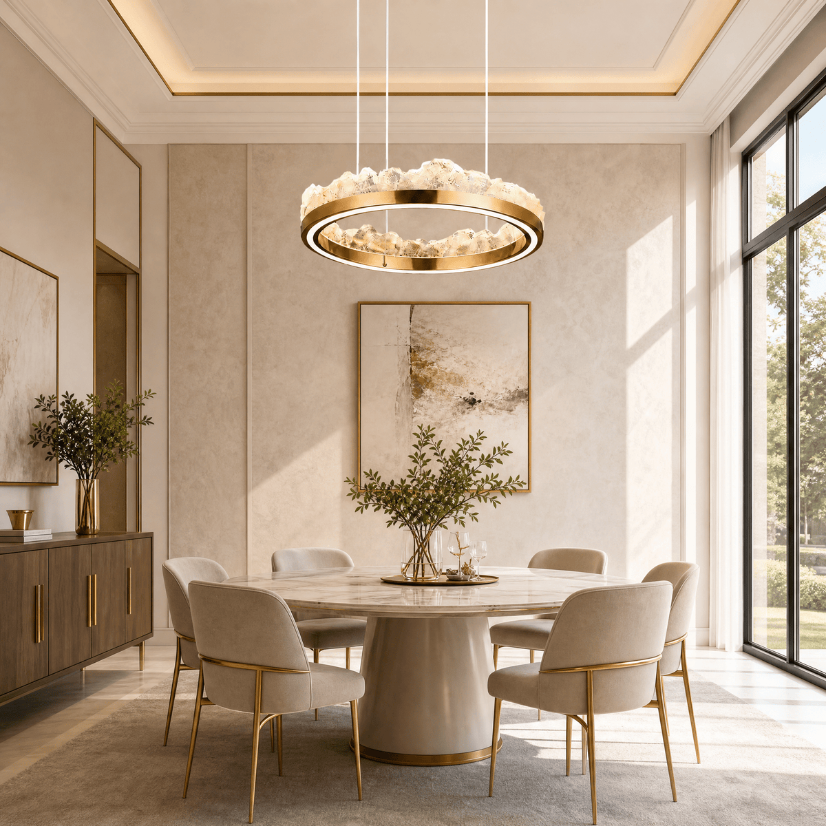 Vast Realm Modern Sculptural Pendant Light - 15.7in / 400mmBlushlighting