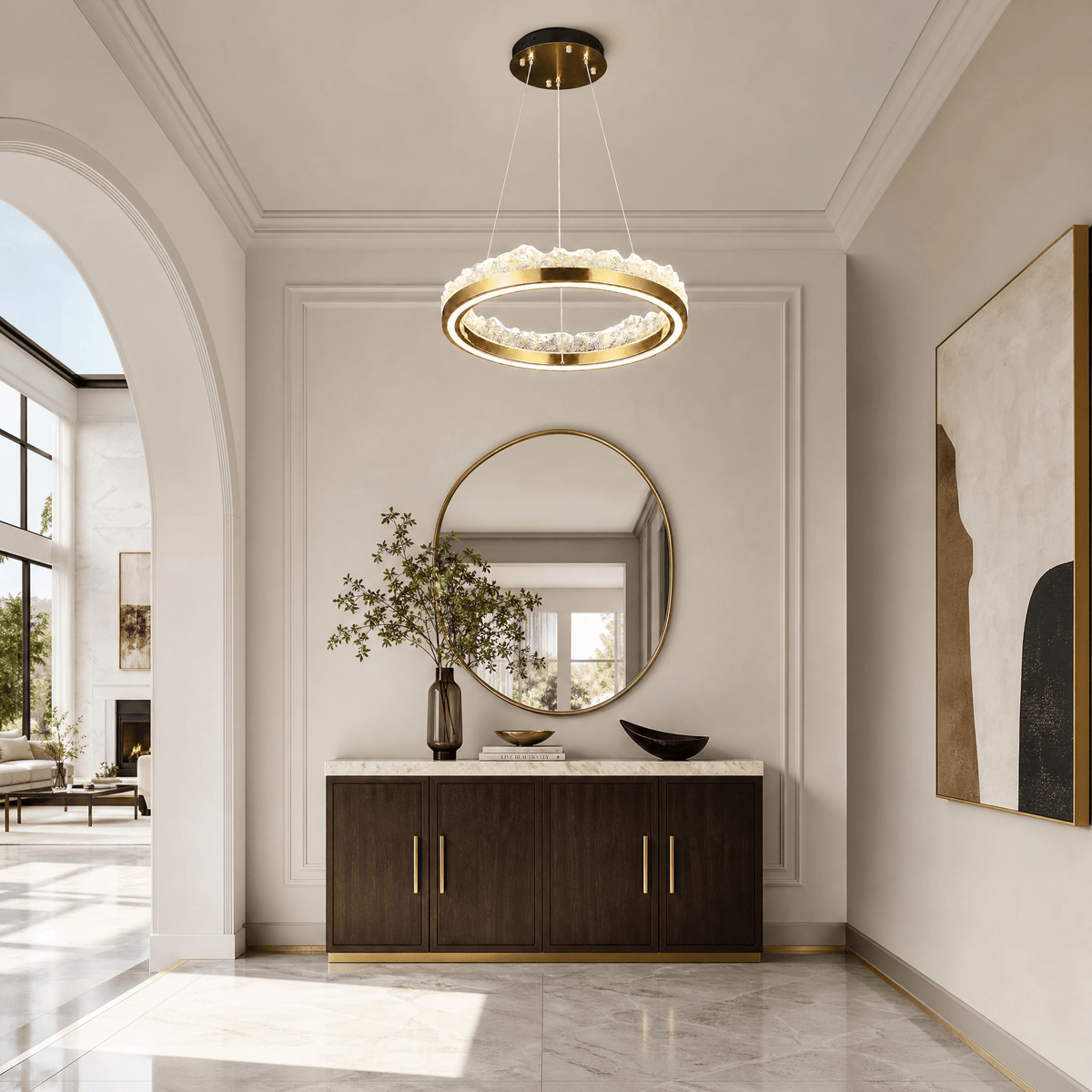 Vast Realm Modern Sculptural Pendant Light - 15.7in / 400mmBlushlighting