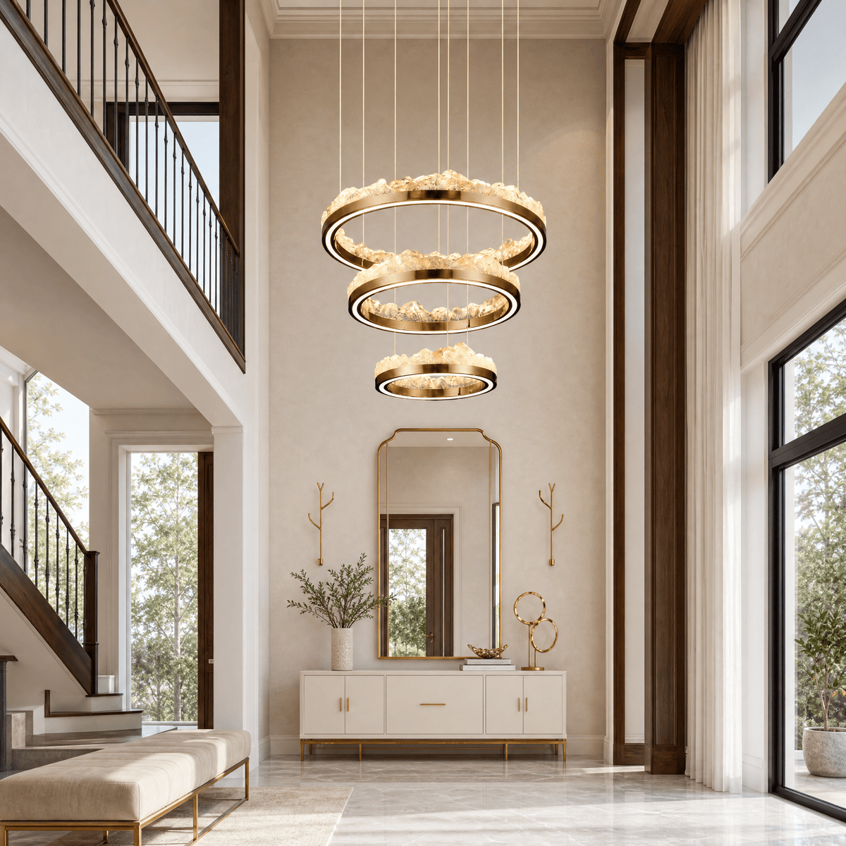 Vast Realm Modern Sculptural Ring Chandelier - Blushlighting