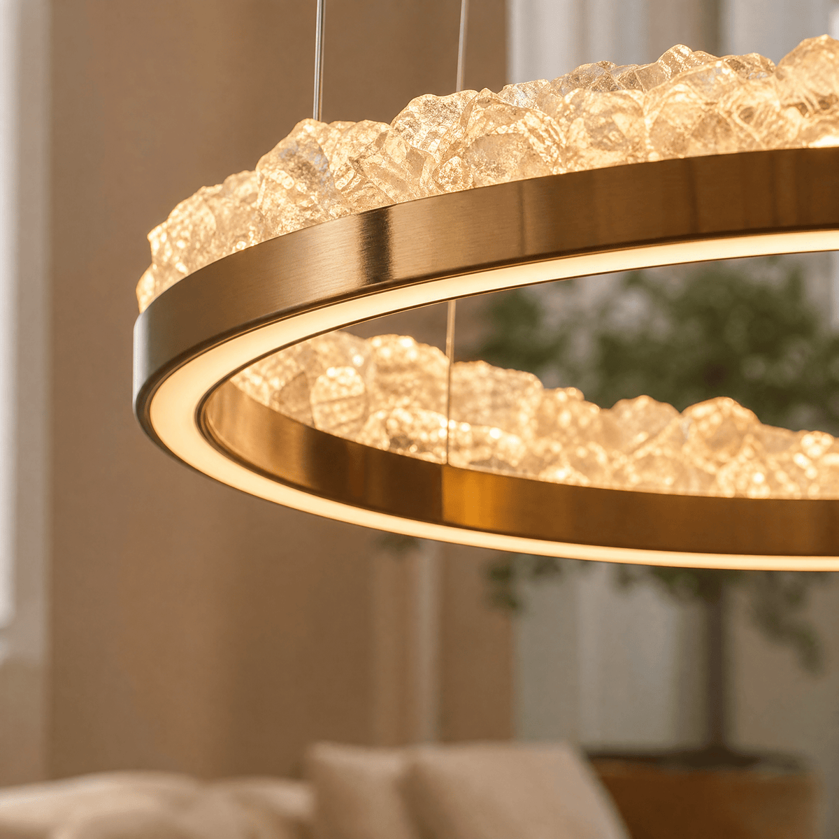 Vast Realm Modern Sculptural Ring Chandelier - Blushlighting