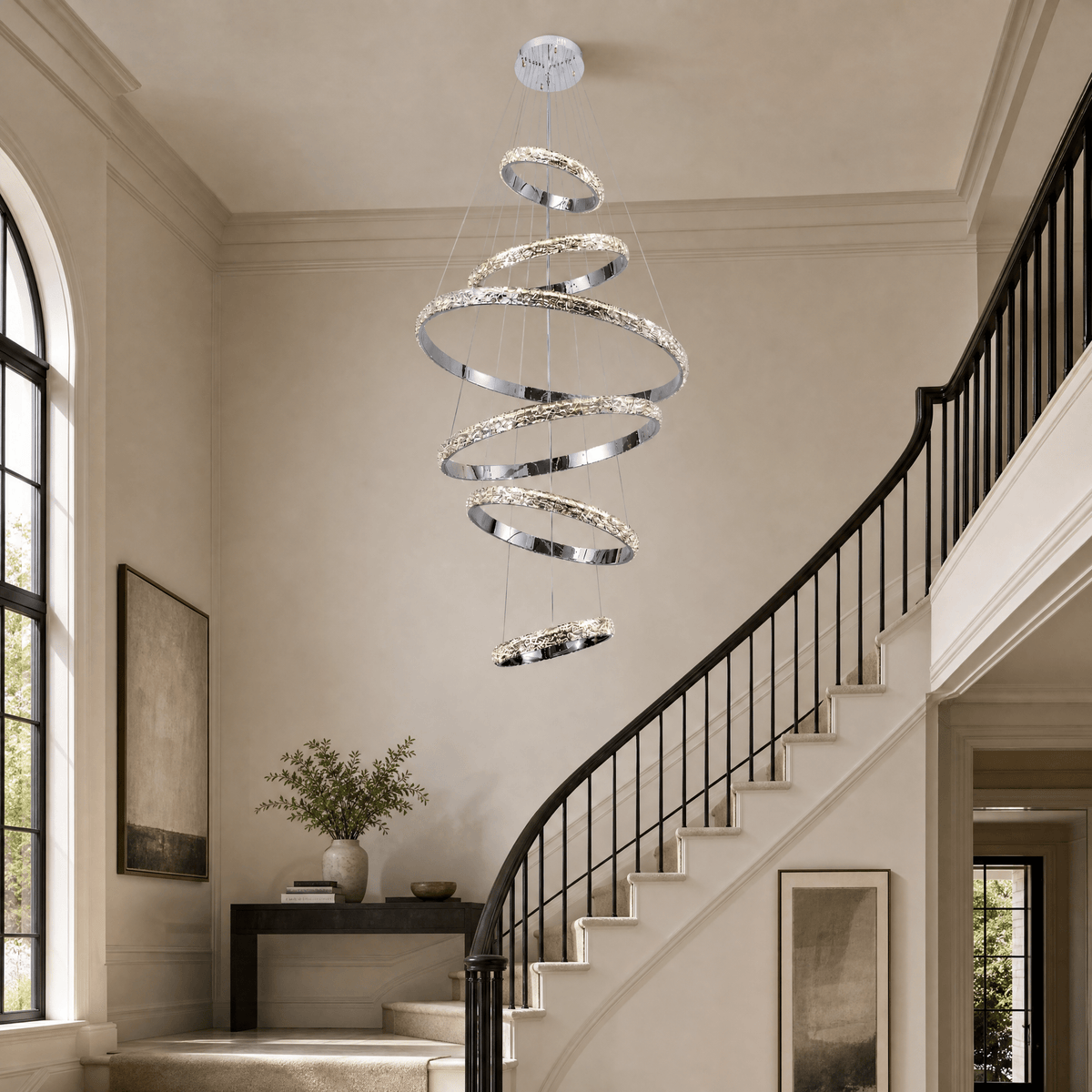Vega Ring Crystal Chandelier - Ø22" × H2.8" (Ø56 × H7 cm)Blushlighting