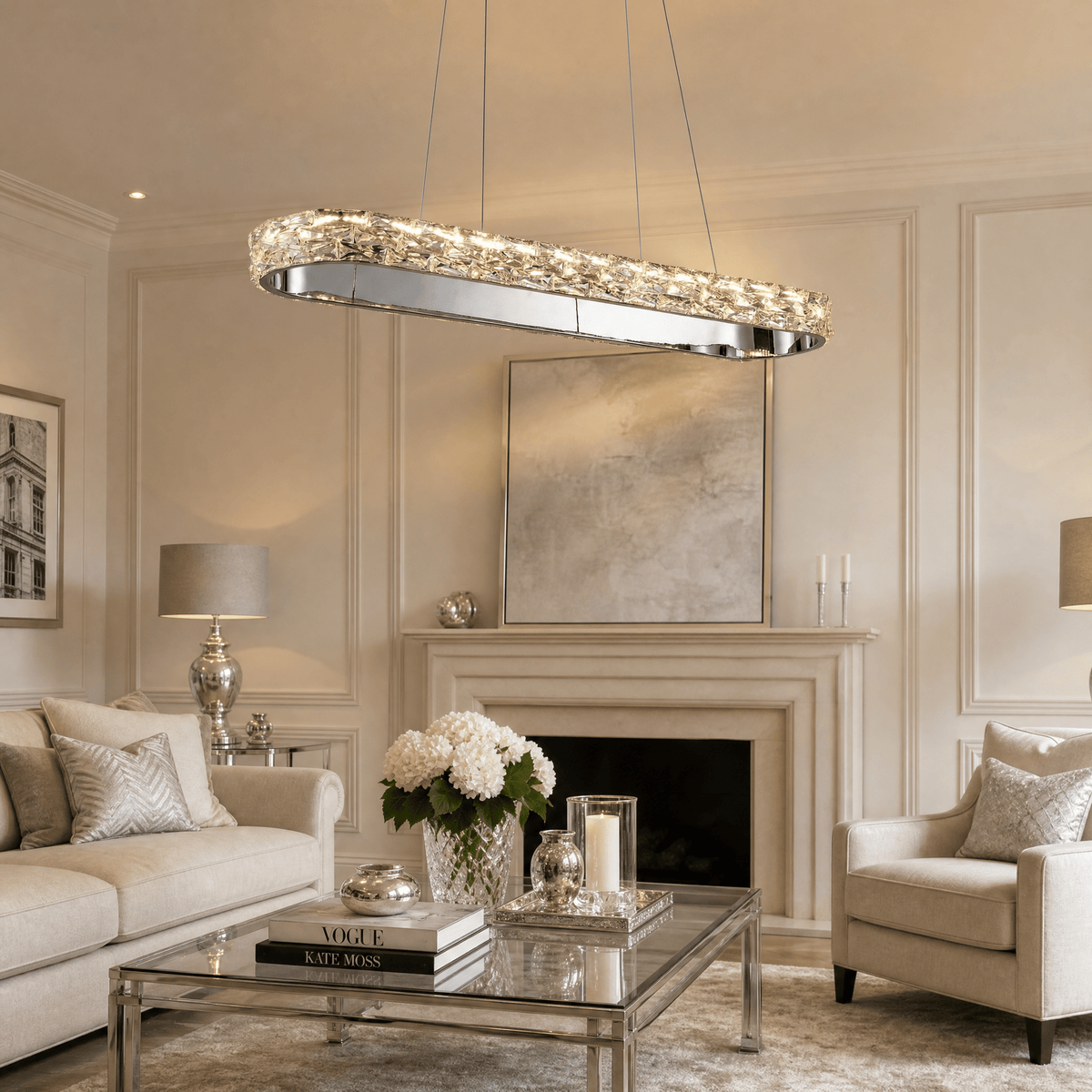 Vega Ring Crystal Chandelier - Ø22" × H2.8" (Ø56 × H7 cm)Blushlighting