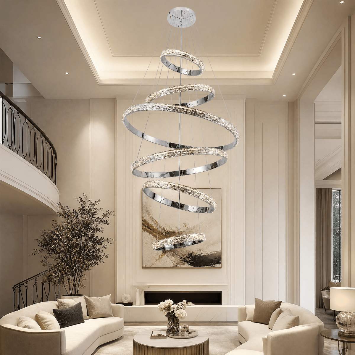 Vega Ring Crystal Chandelier - Ø22" × H2.8" (Ø56 × H7 cm)Blushlighting