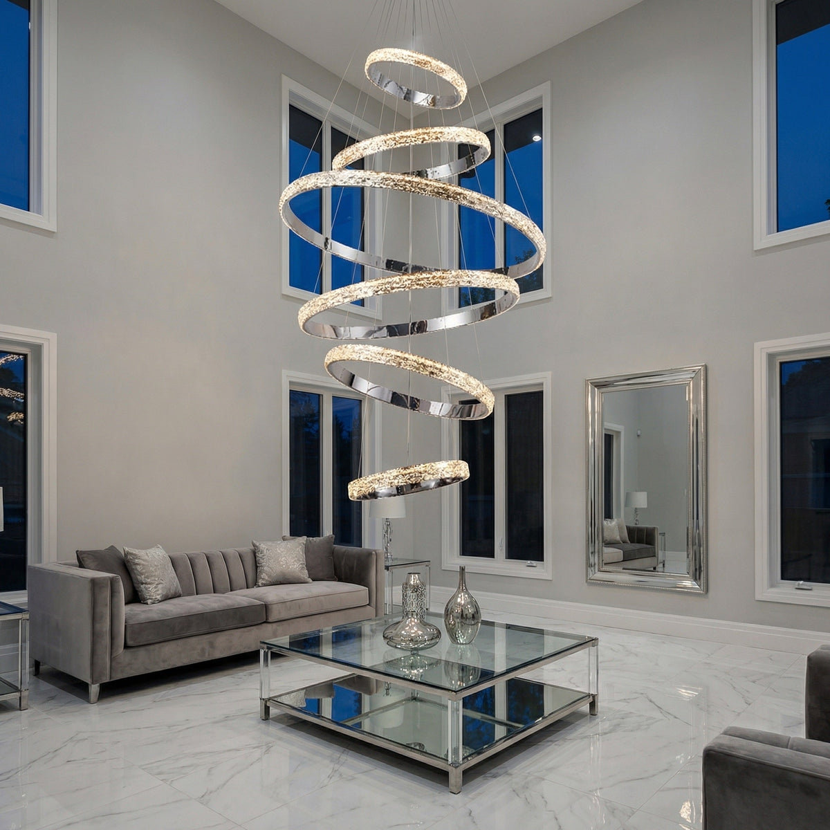 Vega Ring Crystal Chandelier - Ø22" × H2.8" (Ø56 × H7 cm)Blushlighting