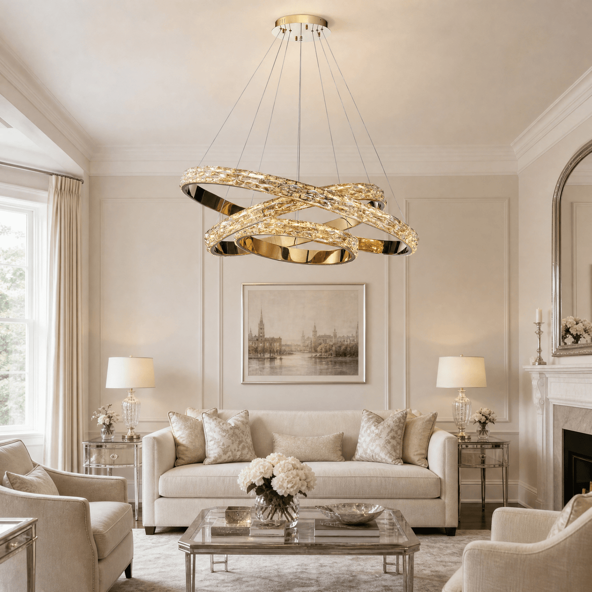 Vega Ring Crystal Chandelier - Ø22" × H2.8" (Ø56 × H7 cm)Blushlighting