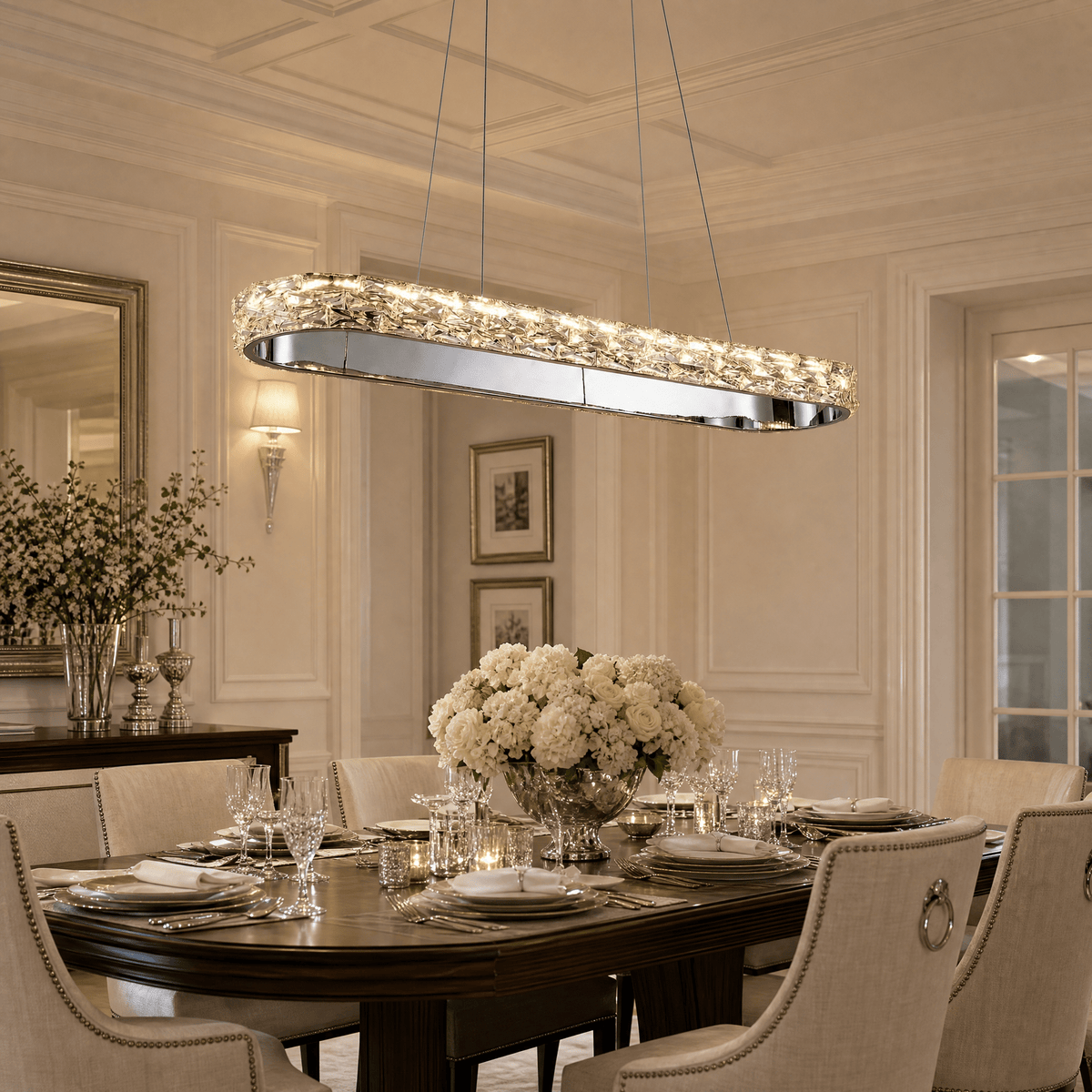 Vega Ring Crystal Chandelier - Ø22" × H2.8" (Ø56 × H7 cm)Blushlighting