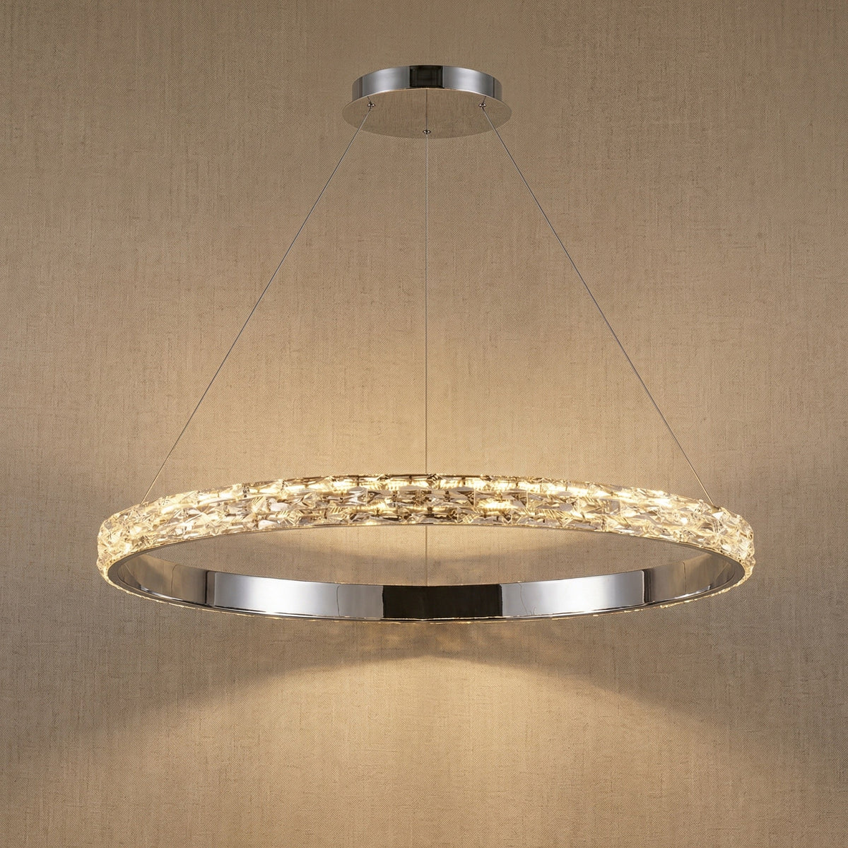 Vega Ring Crystal Chandelier - Ø22" × H2.8" (Ø56 × H7 cm)Blushlighting