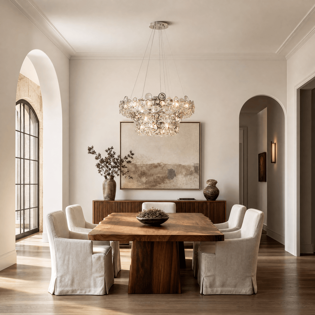 Velo Crystal Crown Chandelier - Blushlighting