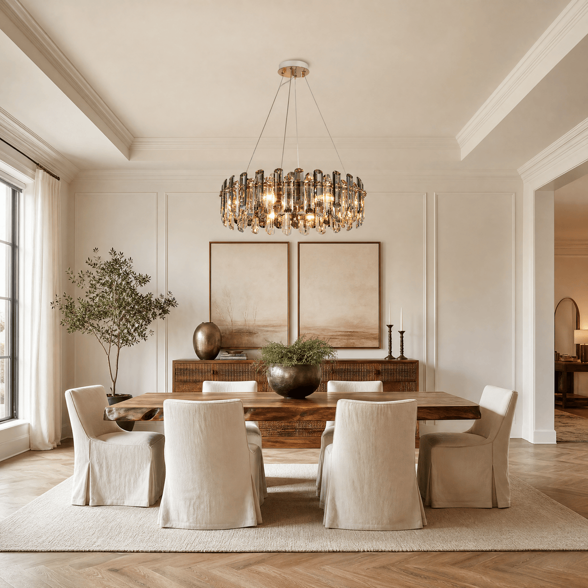 Velo Crystal Halo Chandelier - Blushlighting