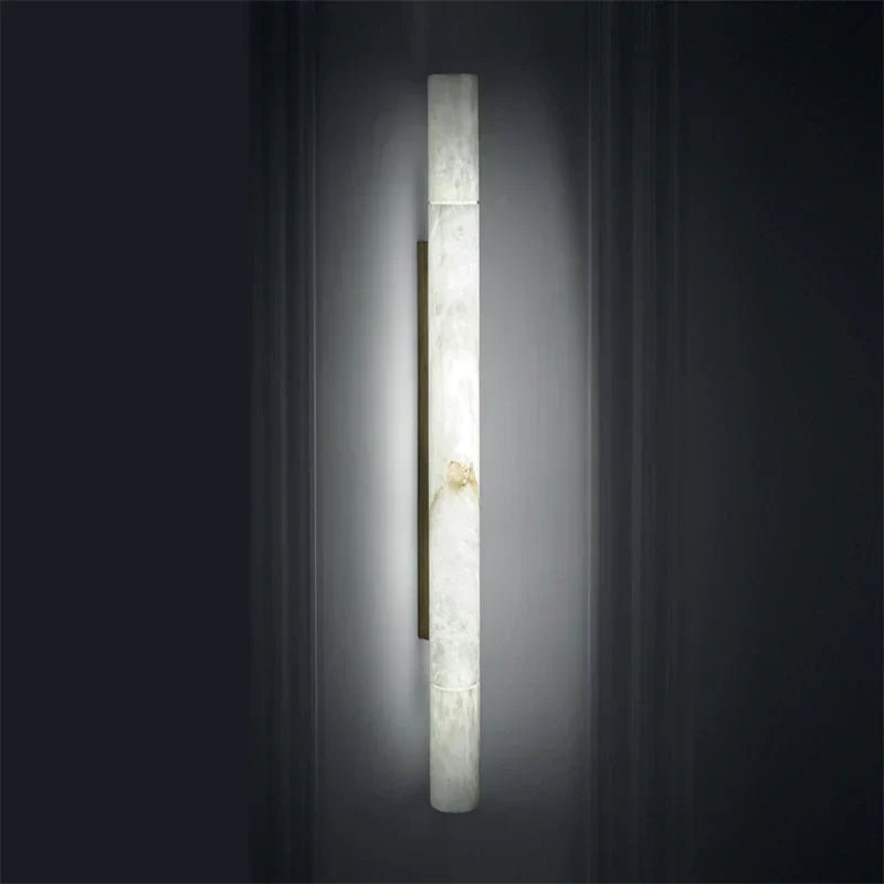 Venus Modern Linear Alabaster Wall Sconce 3'' 4.7'' - 3'' W x 22'' HBrassBlushlighting
