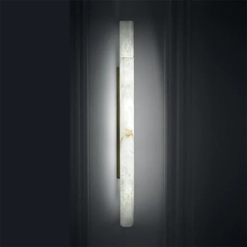 Venus Modern Linear Alabaster Wall Sconce 3'' 4.7''-3'' W x 22'' H-Brass-Blushlighting