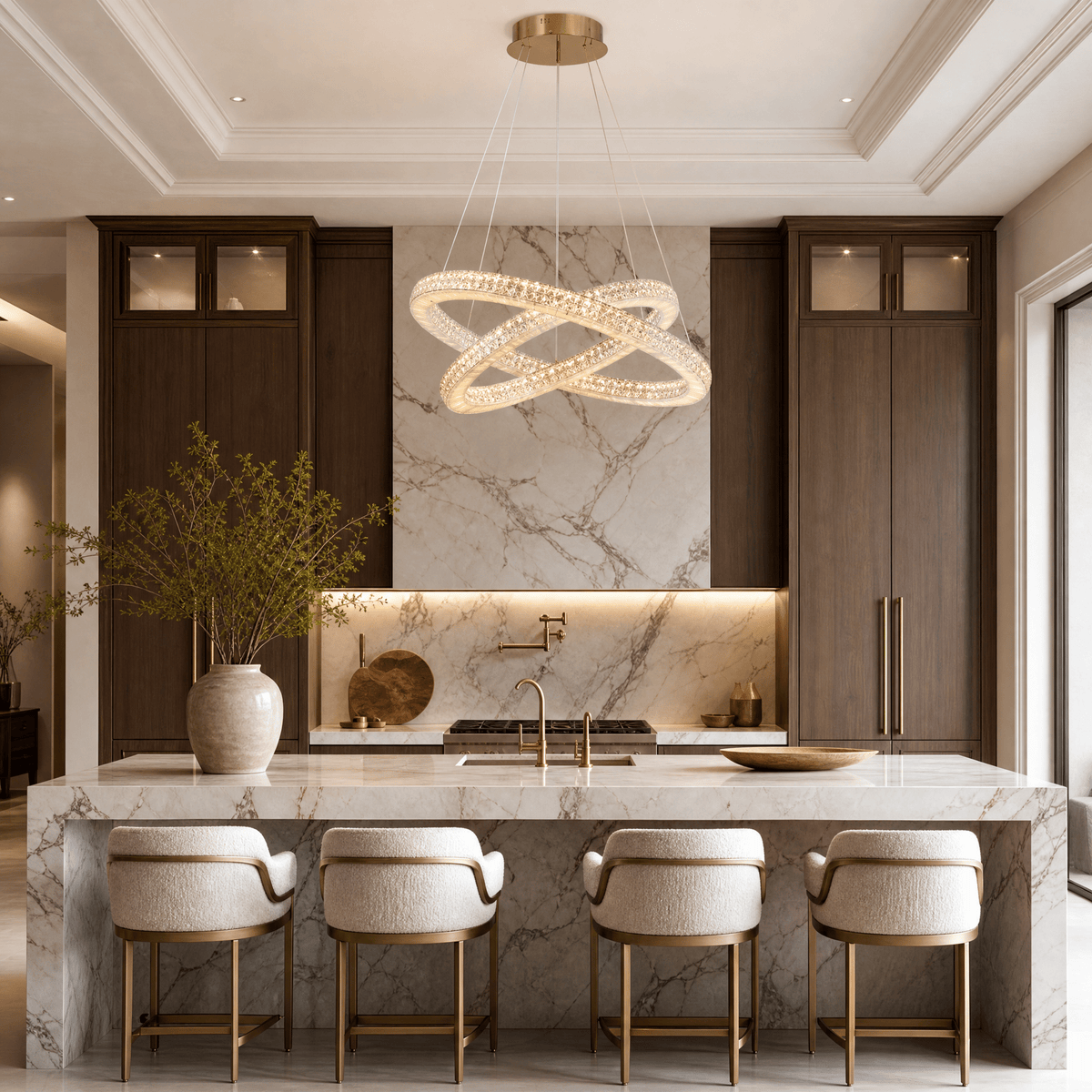 Vera Alabaster Tiered Chandelier 31" - Blushlighting