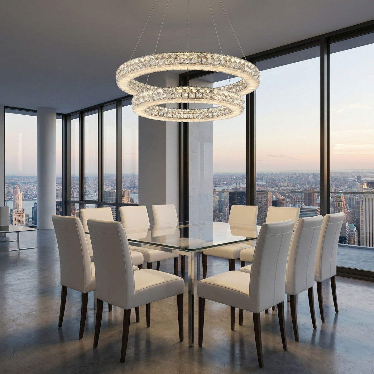 Vera Crystal and Alabaster Chandelier - Ø31.5" × H2.4" (Ø80 × H6 cm)Blushlighting
